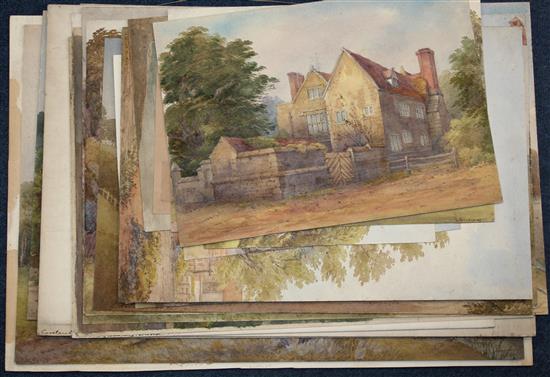 George de Paris Sussex topography mostly old houses and farms, largest 15 x 21.5in.